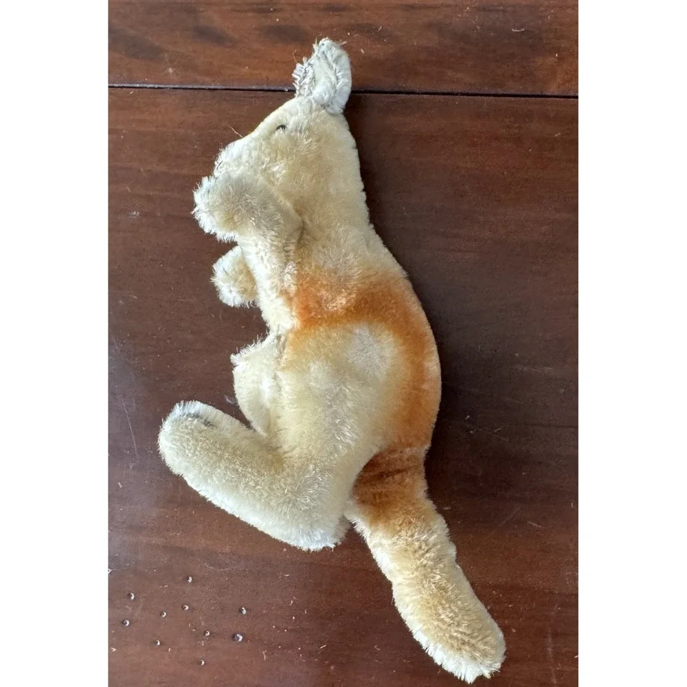 Steiff Kangaroo Vintage 1960s Mohair w Pouch Stuffed Animal (no baby) Germany